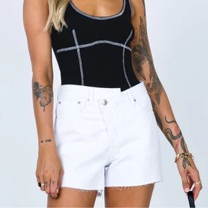 Princess Polly Xena Denim Shorts white